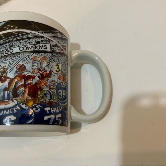Dallas Cowboys NFL Custom Edge Cartoon Coffee Mug Rare Vintage 1994 VTG Stadium - Picture 8 of 10